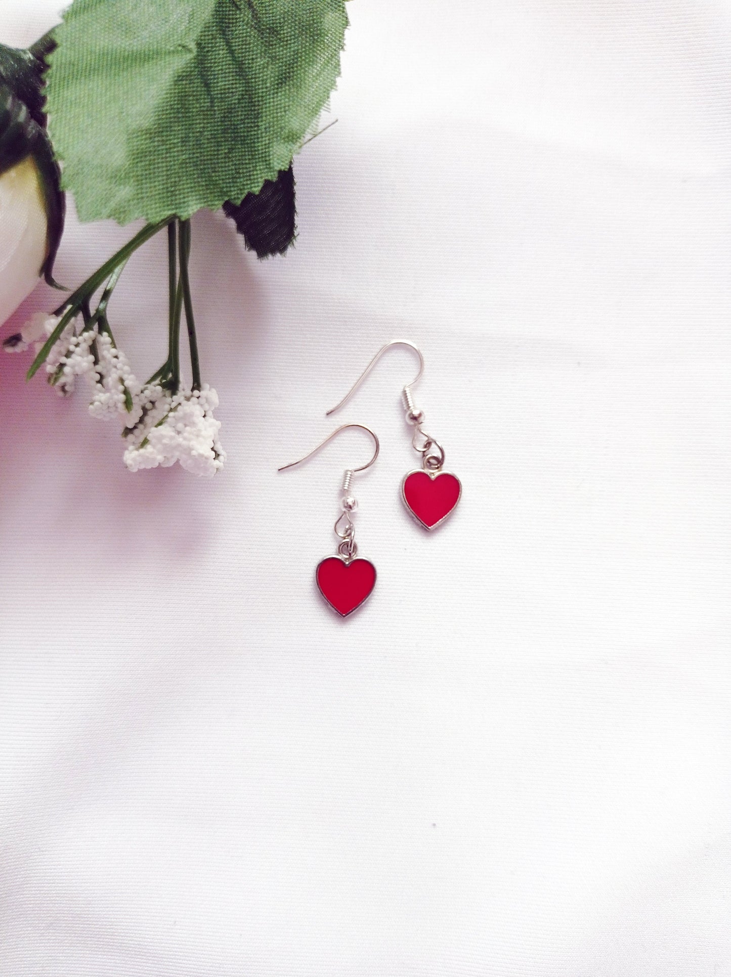 Classic Red Hearts Earrings, Playing Cards inspired Queen of Hearts | by lovedbynlanla
