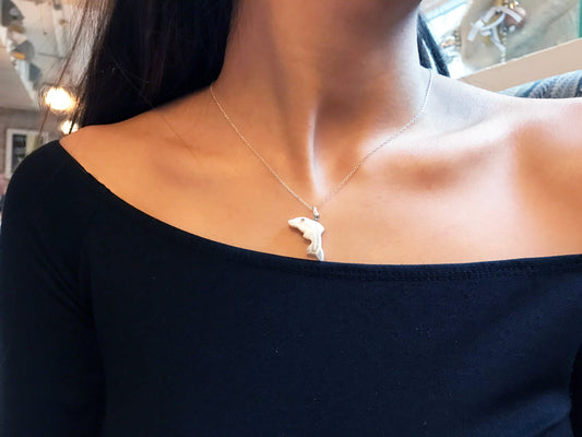 Dolphin necklace on 18 inch Sterling Silver Chain, Be Smarter Than A Dolphin Message, Personalised Gift, Affirmation Necklace, Affirmation Gift, Unique Gift Idea | by nlanlaVictory