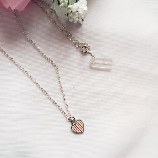 Candy Striped Heart Necklace, Playing Cards inspired Queen of Hearts | by lovedbynlanla